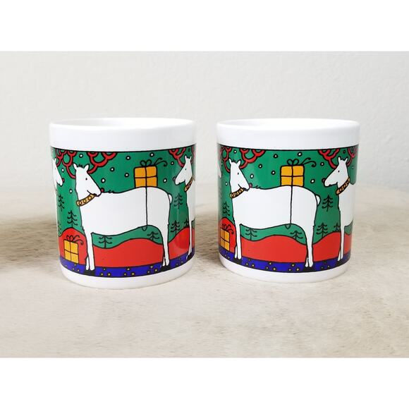 Christmas Coffee Mug Tea Cup Holiday Scene Ceramic FPC Made England Vintage - Picture 7 of 13